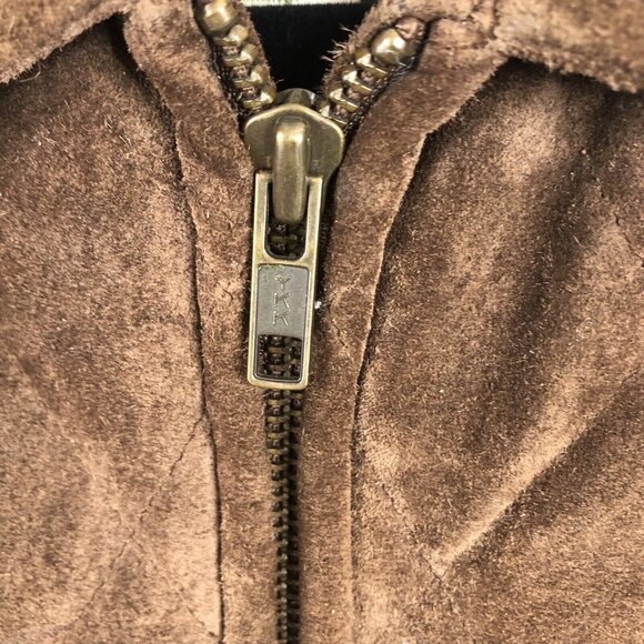 Vintage Orvis Leather Vest Womens Small Brown Suede Quilted Equestrian Retro - Picture 13 of 16